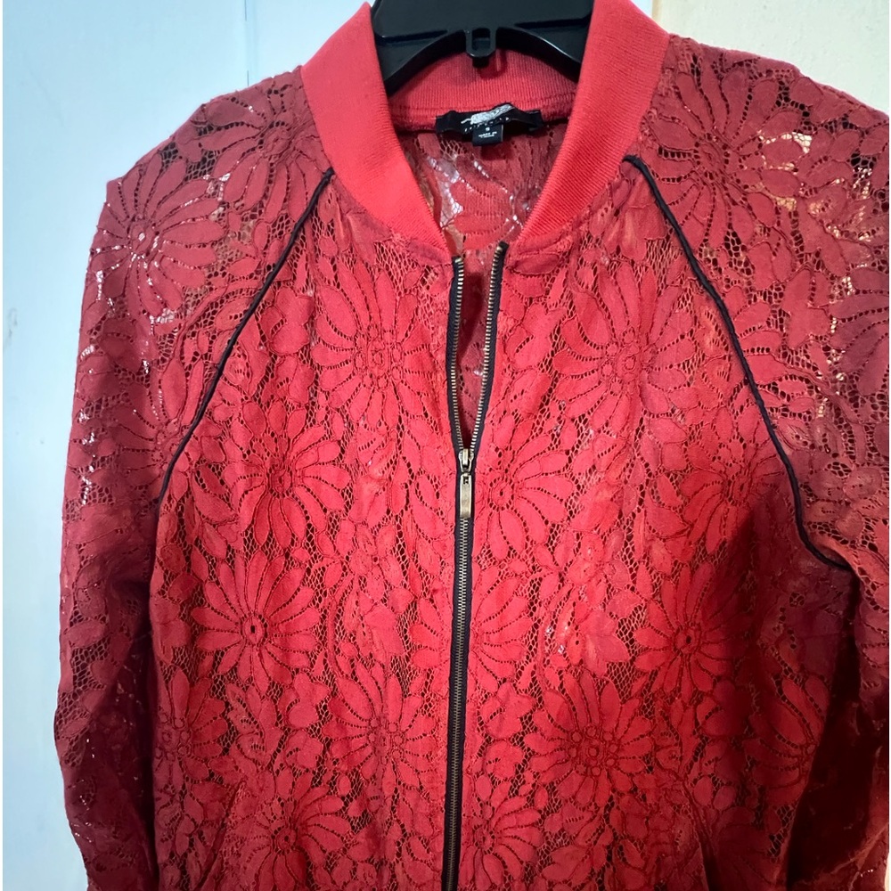 Fair Child long sleeve see through lace jacket.  Size S with zipper.